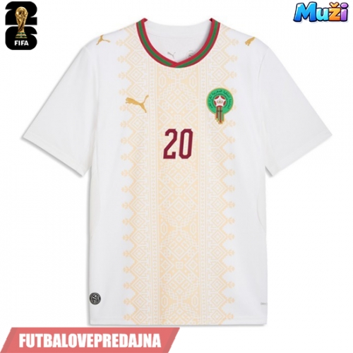 Lacne Muži Futbalové dres Maroko Ayyoub Bouaddi #6 MS 2026 Krátky Rukáv - Preč
